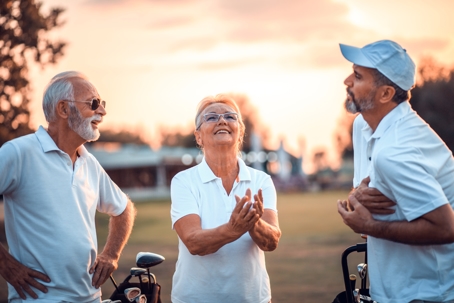 seniors playing golf